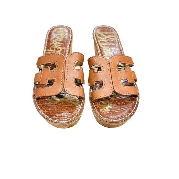 Sam Edelman Regis Leather Cork Wedges with Round Toe Size 8 - Picture 3 of 8